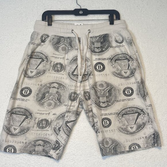 Grunge Switch Remarkable Shorts Men’s Dollar Sign Graphic Cotton Elastic Pull on - Picture 1 of 11